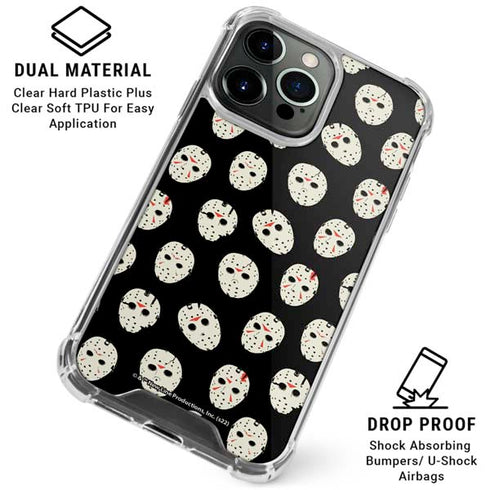 Warner Bros Friday the 13th Jason Voorhees Pattern iPhone 16 Pro Clear Case