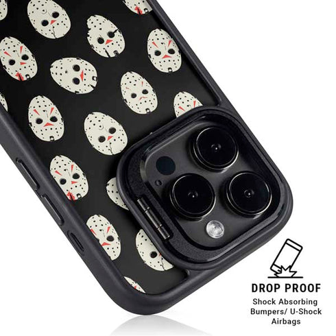 Warner Bros Friday the 13th Jason Voorhees Pattern iPhone 16 Pro Kickstand Case