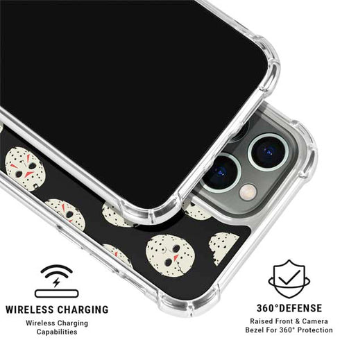 Warner Bros Friday the 13th Jason Voorhees Pattern iPhone 16 Pro Max Clear Case