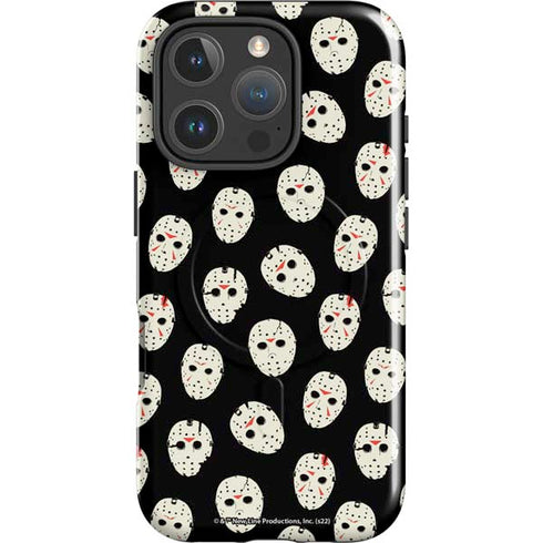 Warner Bros Friday the 13th Jason Voorhees Pattern iPhone 16 Pro Max Magsafe Impact Case