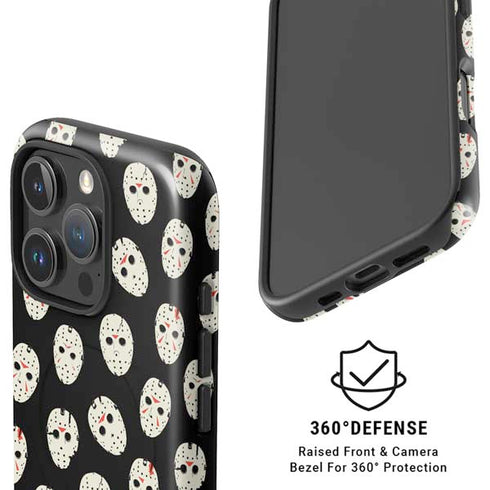 Warner Bros Friday the 13th Jason Voorhees Pattern iPhone 16 Pro Max Magsafe Impact Case