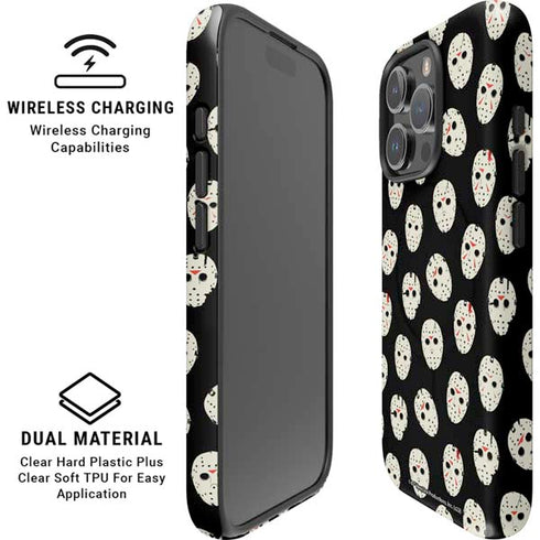 Warner Bros Friday the 13th Jason Voorhees Pattern iPhone 16 Pro Max Magsafe Impact Case