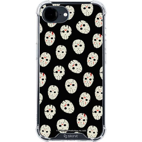 Warner Bros Friday the 13th Jason Voorhees Pattern iPhone 16e Clear Case