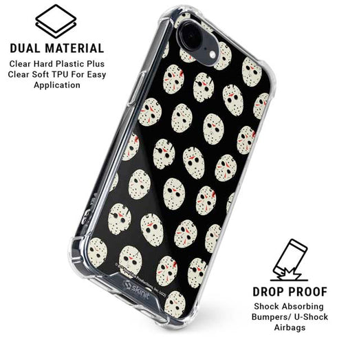 Warner Bros Friday the 13th Jason Voorhees Pattern iPhone 16e Clear Case