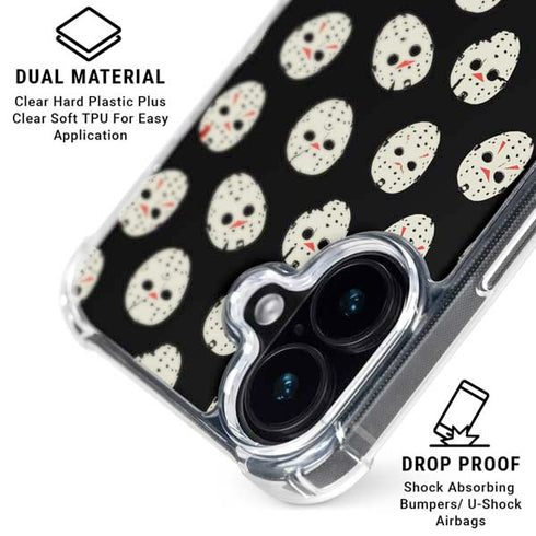 Warner Bros Friday the 13th Jason Voorhees Pattern iPhone 17 Clear Case
