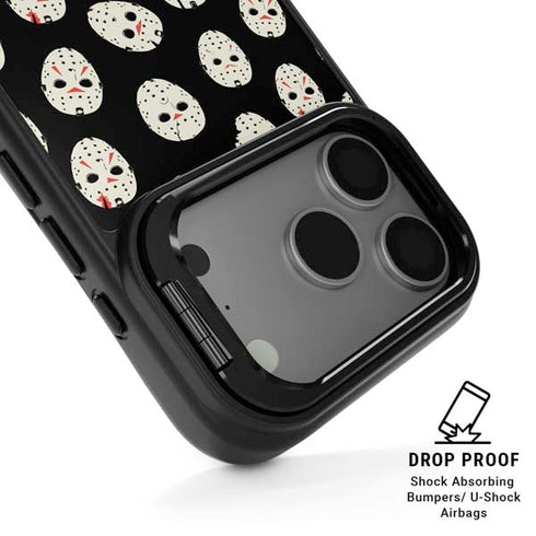 Warner Bros Friday the 13th Jason Voorhees Pattern iPhone 17 Pro Kickstand Case