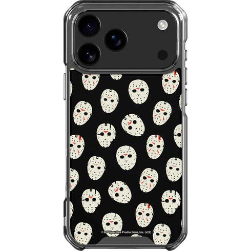 Warner Bros Friday the 13th Jason Voorhees Pattern iPhone 17 Pro Max Clear Case