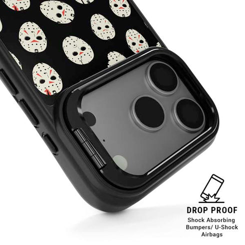 Warner Bros Friday the 13th Jason Voorhees Pattern iPhone 17 Pro Max Kickstand Case