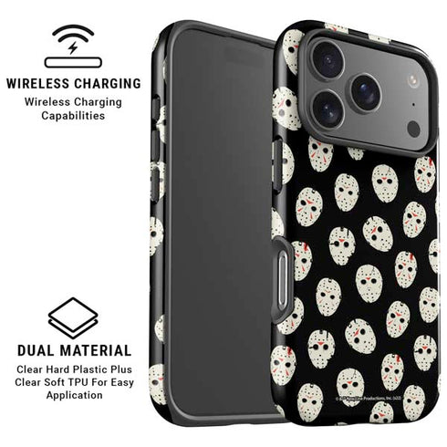 Warner Bros Friday the 13th Jason Voorhees Pattern iPhone 17 Pro Max Magsafe Impact Case