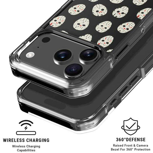 Warner Bros Friday the 13th Jason Voorhees Pattern iPhone 18 Pro Clear Case