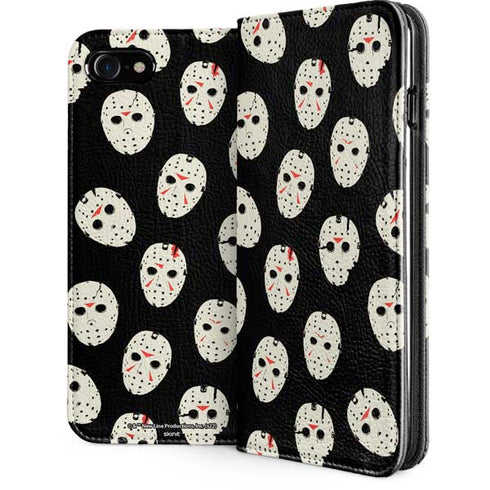 Warner Bros Friday the 13th Jason Voorhees Pattern iPhone SE (2nd & 3rd Gen) Folio Case
