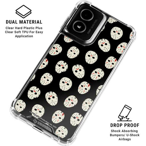 Warner Bros Friday the 13th Jason Voorhees Pattern Moto G Power 5G (2024) Clear Case