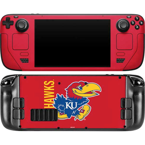 University of Kansas Jayhawks KU Steam Deck Handheld Gaming Computer OLED Skin