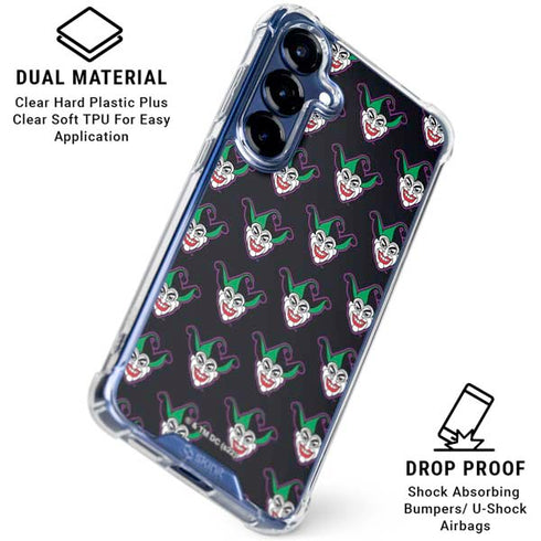 DC Comics The Joker Logo Pattern Galaxy S25 Plus Clear Case