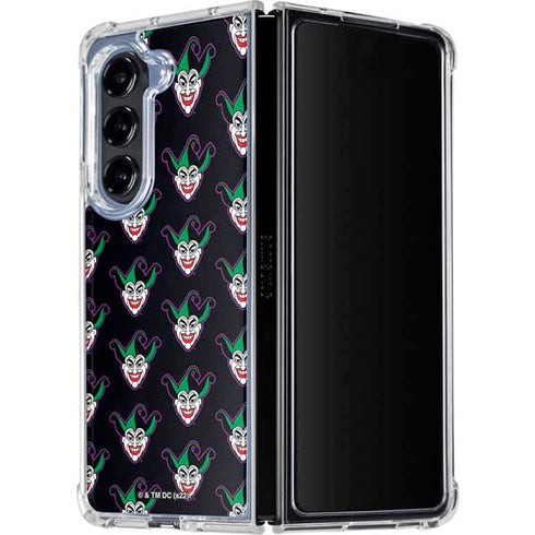DC Comics The Joker Logo Pattern Galaxy Z Fold5 5G Clear Case