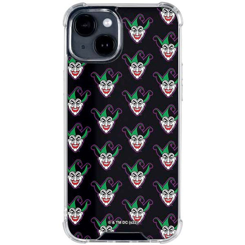 DC Comics The Joker Logo Pattern iPhone 15 Clear Case