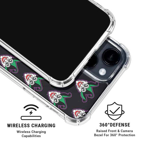 DC Comics The Joker Logo Pattern iPhone 15 Clear Case