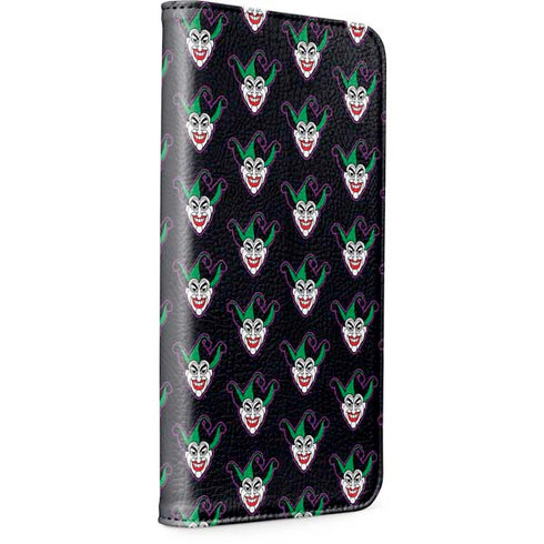 DC Comics The Joker Logo Pattern iPhone 15 Plus Folio Case