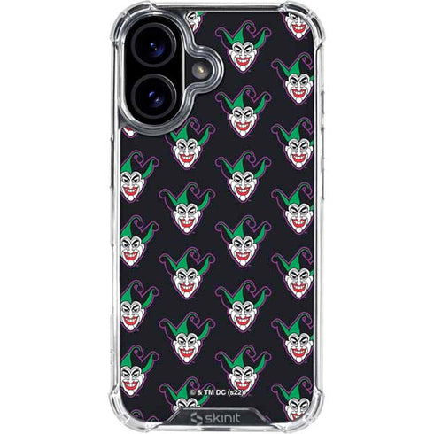 DC Comics The Joker Logo Pattern iPhone 16 Clear Case
