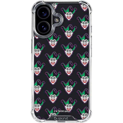 DC Comics The Joker Logo Pattern iPhone 16 Plus Clear Case