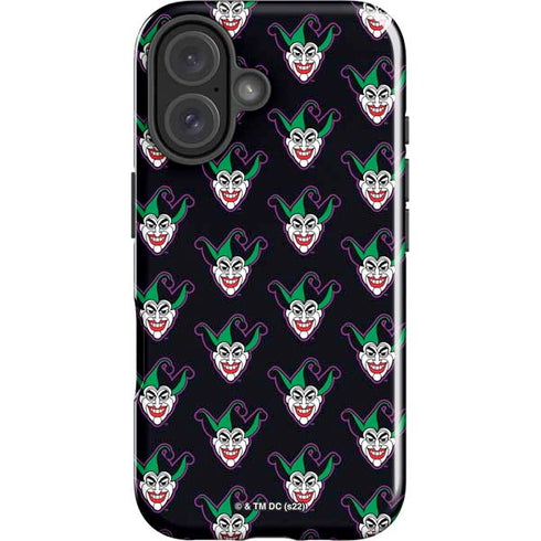 DC Comics The Joker Logo Pattern iPhone 16 Plus Impact Case