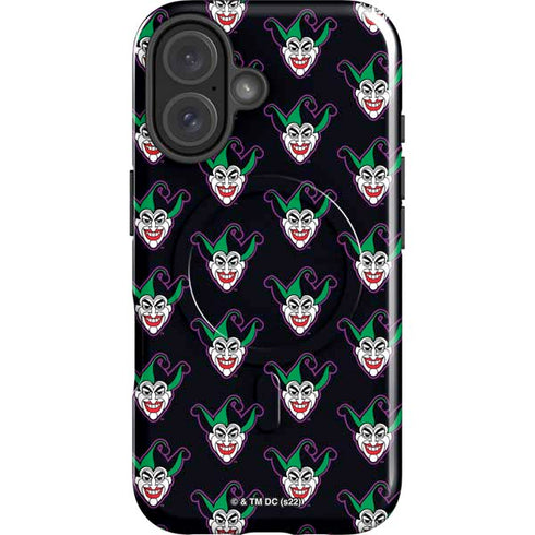DC Comics The Joker Logo Pattern iPhone 16 Plus Magsafe Impact Case