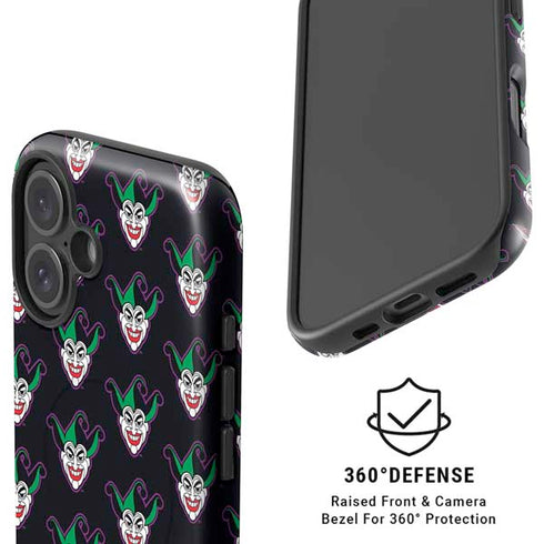 DC Comics The Joker Logo Pattern iPhone 16 Plus Magsafe Impact Case