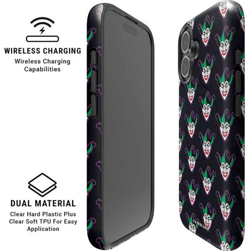 DC Comics The Joker Logo Pattern iPhone 16 Plus Magsafe Impact Case