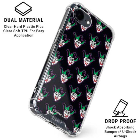 DC Comics The Joker Logo Pattern iPhone 16e Clear Case