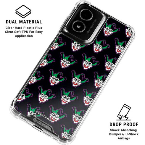 DC Comics The Joker Logo Pattern Moto G Power 5G (2024) Clear Case