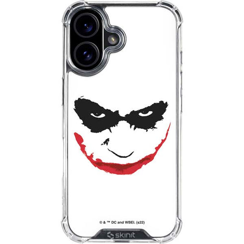 The Dark Knight Joker face iPhone 16 Plus Clear Case