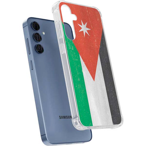 Jordan Flag Distressed Galaxy A35 5G Clear Case