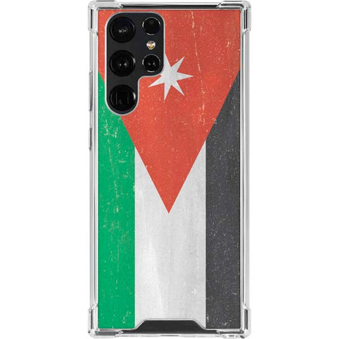 Jordan Flag Distressed Galaxy S23 Ultra Clear Case