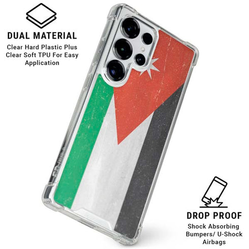 Jordan Flag Distressed Galaxy S25 Ultra Clear Case