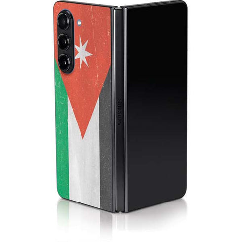 Jordan Flag Distressed Galaxy Z Fold5 5G Skin