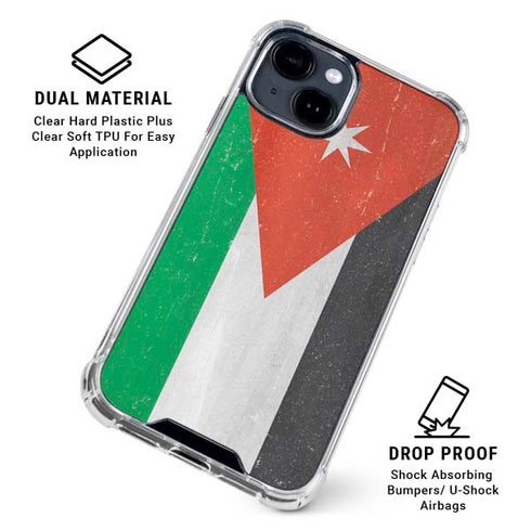 Jordan Flag Distressed iPhone 15 Clear Case