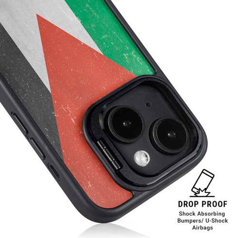 Jordan Flag Distressed iPhone 15 Plus Kickstand Case