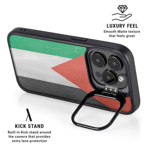 Jordan Flag Distressed iPhone 15 Pro Kickstand Case