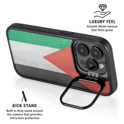 Jordan Flag Distressed iPhone 16 Pro Max Kickstand Case