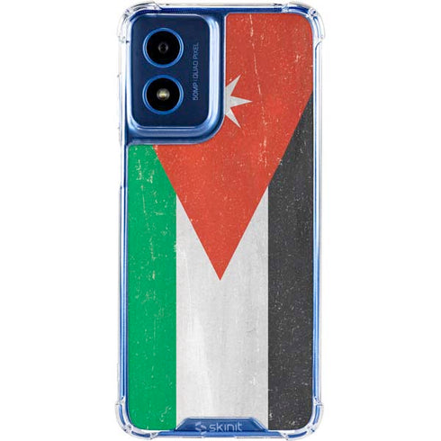 Jordan Flag Distressed Moto G Play 4G (2024) Clear Case