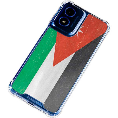 Jordan Flag Distressed Moto G Play 4G (2024) Clear Case