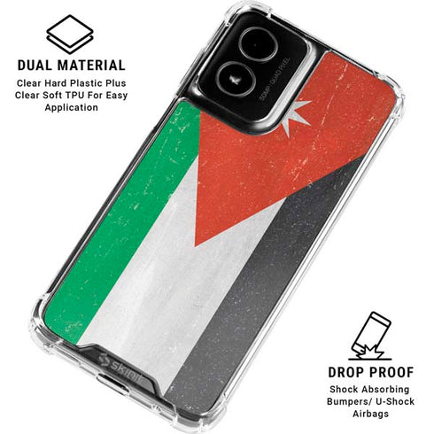 Jordan Flag Distressed Moto G Power 5G (2024) Clear Case