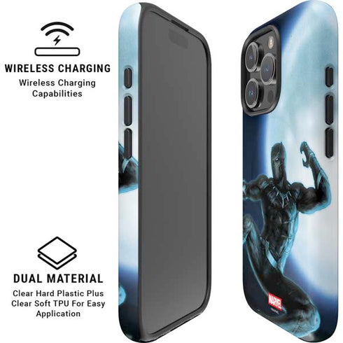 Marvel Black Panther Jumping Through Air iPhone 16 Pro Magsafe Impact Case
