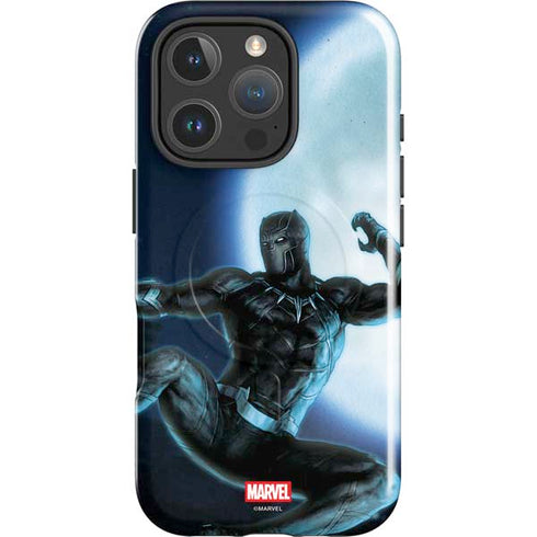 Marvel Black Panther Jumping Through Air iPhone 16 Pro Max Magsafe Impact Case
