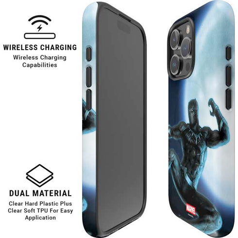 Marvel Black Panther Jumping Through Air iPhone 16 Pro Max Magsafe Impact Case