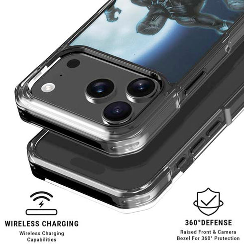 Marvel Black Panther Jumping Through Air iPhone 18 Pro Clear Case