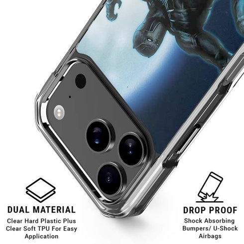 Marvel Black Panther Jumping Through Air iPhone 18 Pro Clear Case