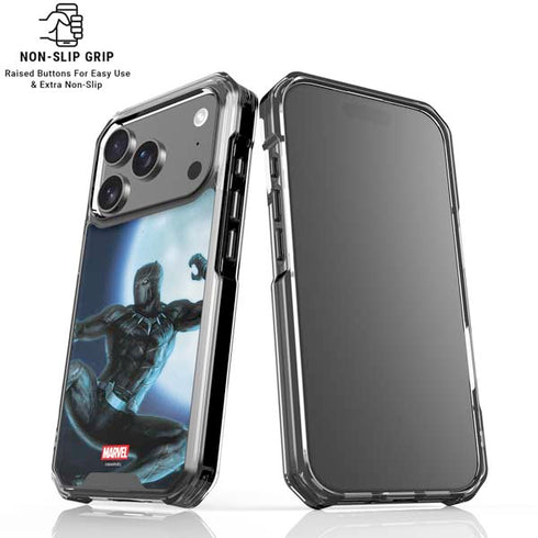 Marvel Black Panther Jumping Through Air iPhone 18 Pro Clear Case