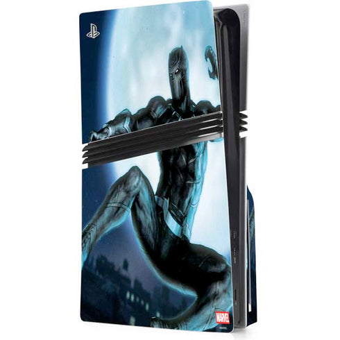 Marvel Black Panther Jumping Through Air PS5 Pro Disk Console Skin