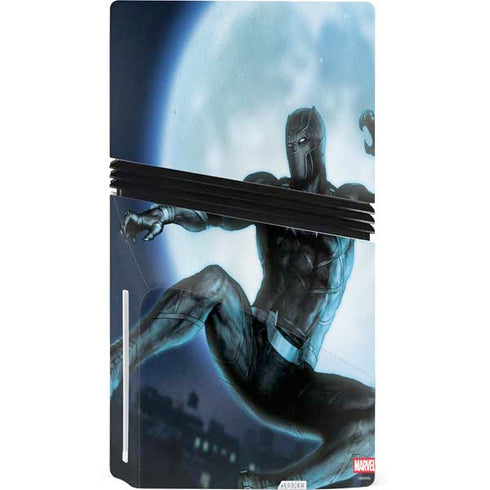 Marvel Black Panther Jumping Through Air PS5 Pro Disk Console Skin